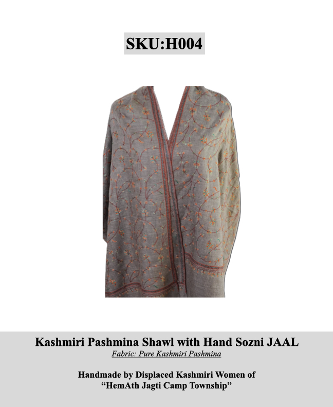 Kashmiri Pashmina Shawl with Hand Sozni JAAL