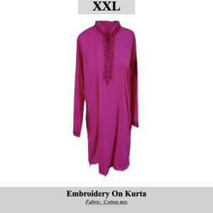 Magenta embroidered kurta, size XXL (SKU H0051).