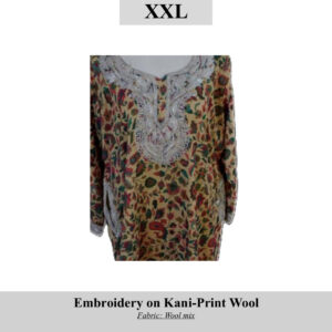 Embroidered Kani-Print Wool Mix Kurta