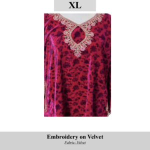 Embroidered Velvet Kurta